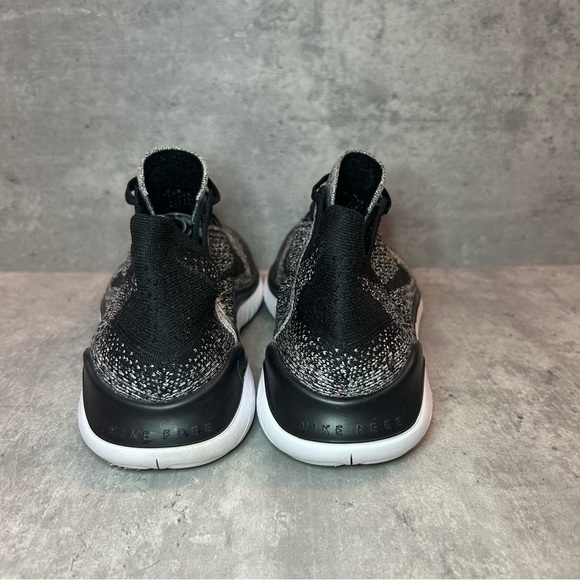 Nike Free Run Flyknit Running Shoes Womens sz 8 - black/grey - Picture 4 of 6